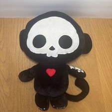 Skelanimals Black Marcy Monkey Plush Doll Toy Skeleton Heart Bones RARE 13"