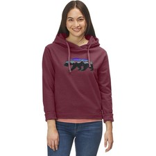 Patagonia WOMENS XS Fitz Roy Bear Uprisal Burgundy Hoodie