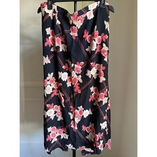 Vintage Kathie Lee Collection Floral Maxi Skirt Size 16 Black Rayon