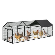 Walk-in Chicken Run Poultry Cage Galvanised Coop Hen Rabbit Playpen House Large