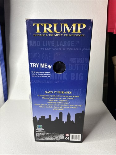 Donald Trump Bambola Parlante Presidente L'Apprendista SEG Ufficiale 2004 Nuova con scatola - Foto 5 di 9