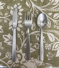 RARE Amboss Rostfrei Austria stainless steel fork spoon knife set cat design