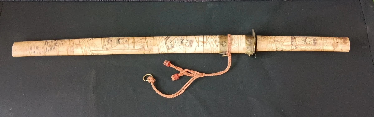 古道具 工芸品　骨董品　剣　動物の骨　銀　ハンドメイド　花人物像　彫刻　松 古董原始1900-1940 年日本剑| eBay