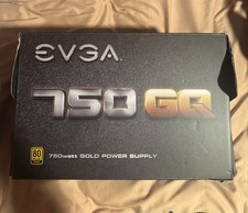 EVGA 750 GQ 80 Gold Fully Modular Power Supply   Original Box  Cables   Tested