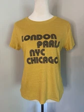 Sub_Urban Riot NWT London Paris NYC Chicago Tee Shirt Top Yellow Size Small