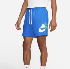 Nike Sportswear Woven Flow Shorts Blue - Green Pockets Size L