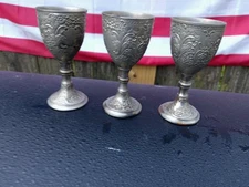 Vintage Set of 3 Corbell & Co Wine Goblets