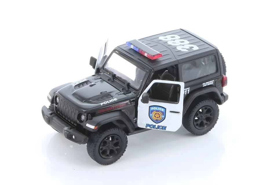 Modellino Auto Jeep Wrangler Polizia. Auto Giocattolo Scala 1:34 Porte Apribili. - Immagine 2 di 4