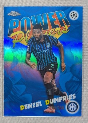 2026 Topps Chrome UEFA Soccer Power Players Denzel Dumfries /150 PP-24 Blue