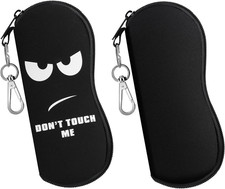 Sunglasses Soft Case 2 Pack, Ultra Light Portable Neoprene Zipper Glasses Case,