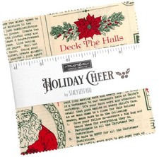 Holiday Cheer Moda Charm Pack, 100 Cotton 5-inch Precut Squares 42 pcs