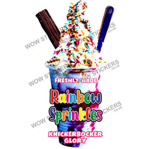 Ice cream van sticker Rainbow Sprinkles knickerbocker glory Hundred Thousands - 第 1/1 張圖片