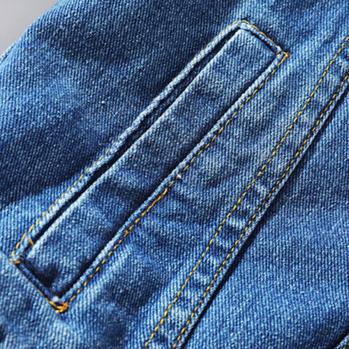 Men's Casual Distressed Denim Jacket Button Down Denim Jacket Trucker Jean Coat - Picture 17 of 48