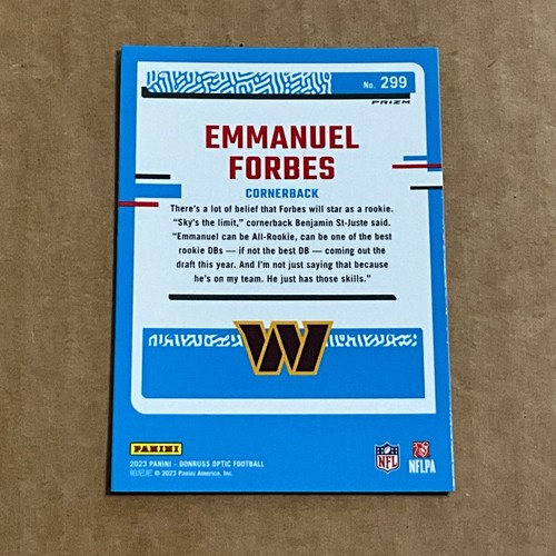 2023 Donruss Optic - Rated Rookie #299 Emmanuel Forbes Silver Prizm - Picture 2 of 2