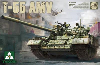 Takom 1/35 2042 Russian Medium Tank T-55AMV Plastic Model Kit