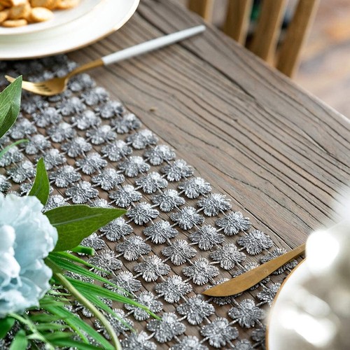 Dustproof Table Runner Mesh Tablecloth Cover Wedding Home Decor Glitter Grey AU - Picture 2 of 6