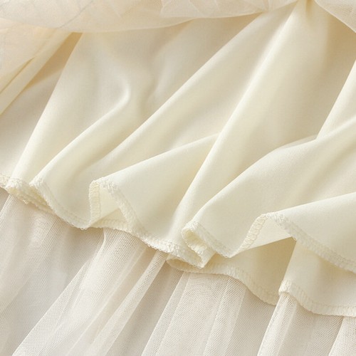 Mode Spitze Rüschen Netz Rock süß Damen Mädchen Midi Ballkleid Tüllrock - Bild 10 von 39