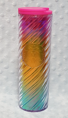 Starbucks Tim Singleton 2022 Pride Rainbow Swirl Cup 16 fl oz Tumbler Twist  Lid | eBay