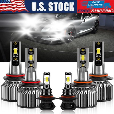 For Dodge Viper 2004 Combo LED Headlight High Low Beam Fog Light Bulbs Kit 6x