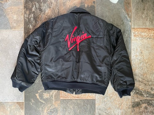 Rare Vintage 90’s Virgin Media Helicopters Embroidered Bomber Jacket Size M-L - Picture 14 of 18