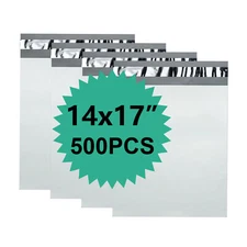 500 Poly 14x17 White Poly Mailers Shipping Envelopes Mailing Bags 2.5 Mil