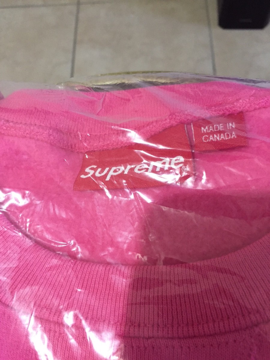 Supreme Zig Zag Stitch Panel Crewneck Hot Pink Grey FW17 NWT Sz XL
