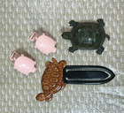 Lot of 4 Turtle Pencil Sharpener Paper Clips Book Mark VTG Plastic