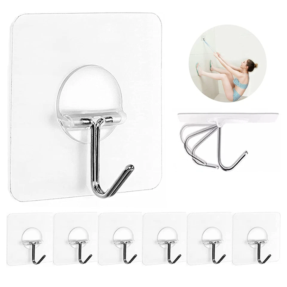 VDL 1~100 Self Adhesive Hook Strong Sticky Hooks Heavy Duty Wall Seamless Hook - Image 2 of 4