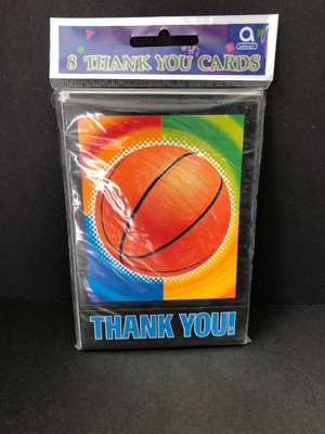 real time sports basketball thank you notes cards 8 count new 48419266075 ebay basketball thank you cards