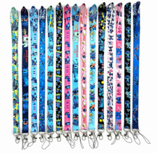 100pcs Cartoon Stitch Neck Strap Lanyard Key chain Phone Card Badge Holder L2