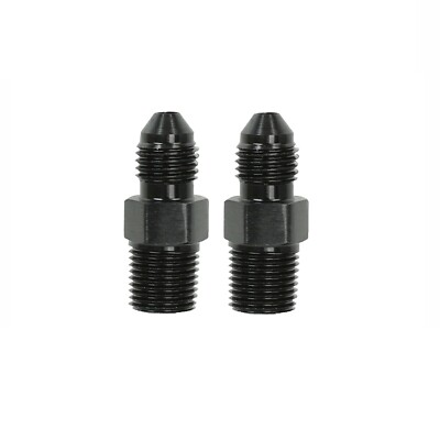 2Pcs Black 1/8 NPT to 3AN Adapter Straight Pipe Thread to 3 AN Flare Fitting