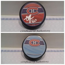 Alex Belzile Signed Montreal Canadiens Puck COA - New York Rangers - CLEARANCE