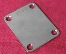Aged Chrome Serial Number Stamped Neck Plate For Strat Tele 1957 - #16XXX