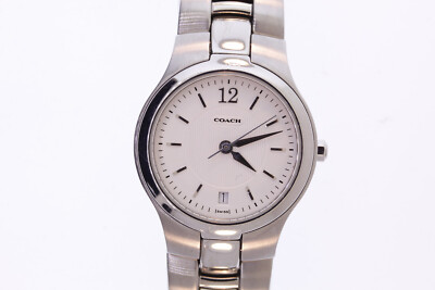 Coach Ladies 811 watch Coach Allie 14503381 Silver White Logo Dial Two Tone Bangle  main image 2