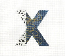 Colors of Praise Greek Letter CHI Handpainted Needlepoint Canvas 1
