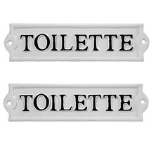 2 PCS Heavy Duty Cast Iron Door Toilet Sign, Wall Hanging or Mountable Bathro...