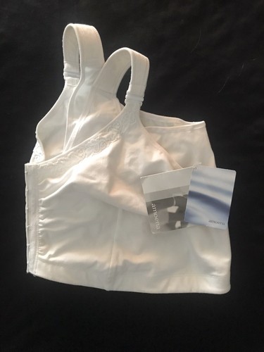 Amoena Post Surgical Bra 4X A/B Hannah 2160 White Soft Support Aloe Vitamin E
