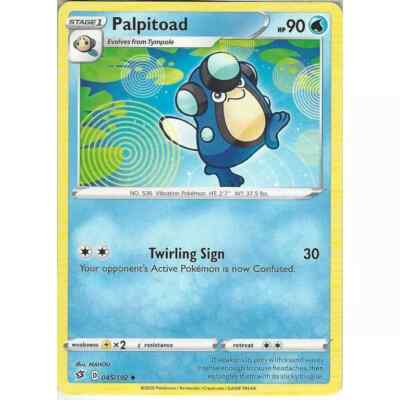 045/192 Palpitoad Uncommon Pokemon Trading Card Game Sword & Shield Rebel Clash