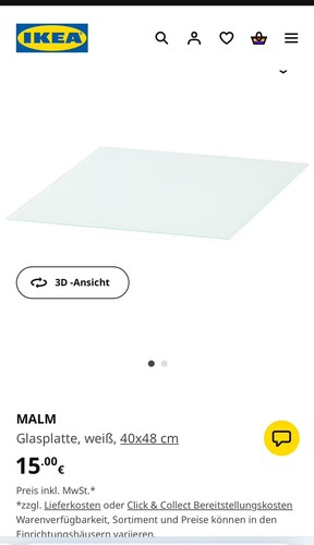 Glasplatte für Nachtisch Ikea , Rauch Glas - Bild 3 von 3