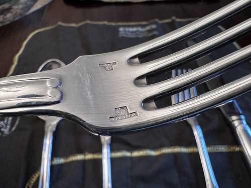 5 Piece Christofle France Shell Silverplate Spoons Forks Knife Silverware Set - Picture 6 of 9