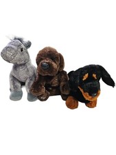 Mixed Lot Of 3 Ganz Webkinz Plush Dogs Chocolate lab Dachshund Horse