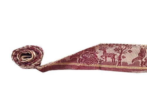 Om Vintage Indian Sari Border 100% Silk Ivory Lace Ribbon Trim 3.2 W" L216 - Picture 7 of 12