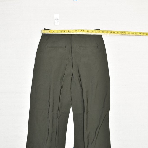NEW Loft Women's High Waist Capri Pants Straight Button Fly Rayon Green Size 6 - Picture 4 of 8