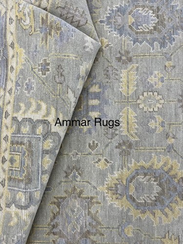 Turkish Knot Oushak Rug in Grey and LtYellow for Hallway Bedroom Custom 8X10Feet - Picture 3 of 6