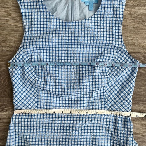 DRAPER JAMES Seersucker Dress Size 4 Blue Gingham Faux Wrap Ruffle Cottagecore - Picture 8 of 10