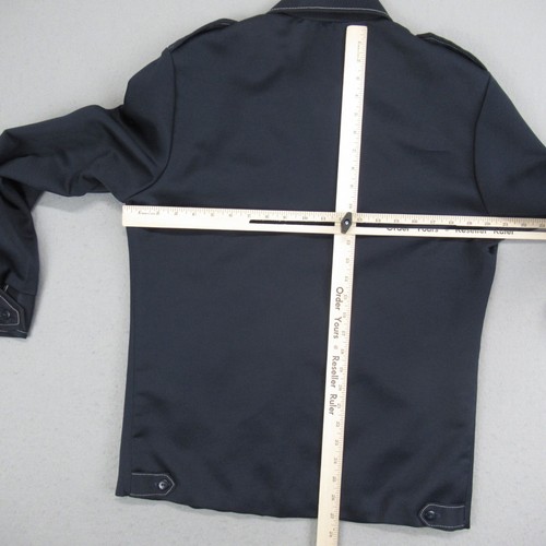 VTG 70s Jacket Mens M Blue Dagger Collar Talon Zipper Disco Copper 5th Ave Sz 38 - Picture 7 of 10