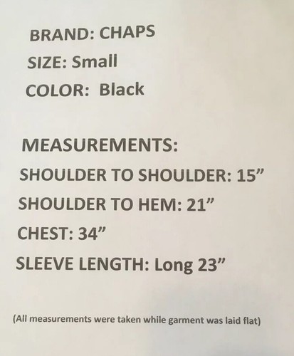 Chaps Women’s Small Black Crewneck Sweater Knit Spell Out Crest Logo NWOT - Picture 2 of 7