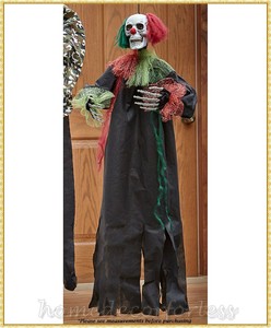 Animated-Hanging-Scary-CLOWN-SKELETON-Halloween-Haunted-House-Prop-Decoration