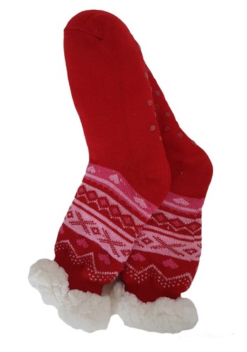 Ladies Women Thick Thermal Sherpa Fleece Lined Winter Warm Slipper Socks - Picture 17 of 23