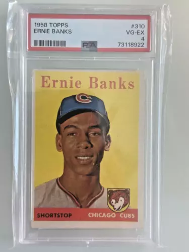 1958 Topps #310 Ernie Banks PSA 4 Graded Baseball Card MLB Chicago Cubs